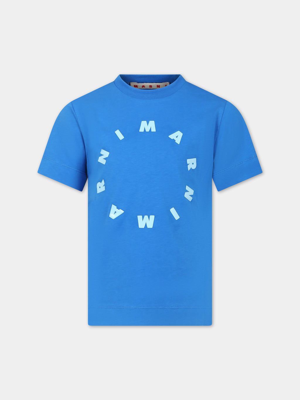 Light blue t-shirt for kids with logo